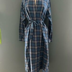 Brooks Brothers Plaid Long Sleeve Shirt Dress